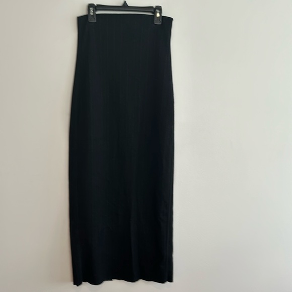 New Zara black striped long skirt pencil with the back slit size S - Picture 1 of 9